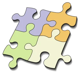 Interlocking Pastel-Colored Puzzle Pieces Clipart Symbolizing Collaboration and Unity