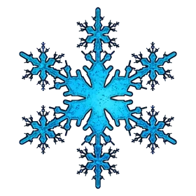 Intricate Azure Blue Snowflake Clipart with Delicate Geometric Symmetry