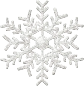 Intricate Delicate White Winter Snowflake Crystalline Clipart Design