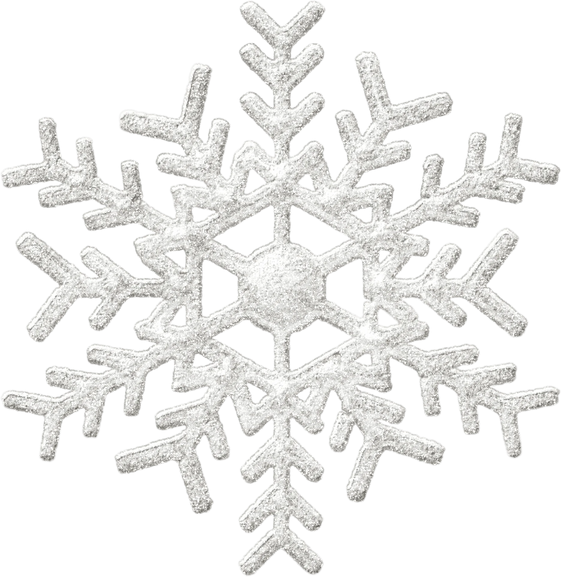 Intricate Delicate White Winter Snowflake Crystalline Clipart Design