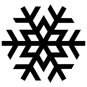 Intricate Geometric Snowflake Clipart with Symmetrical Angular Design