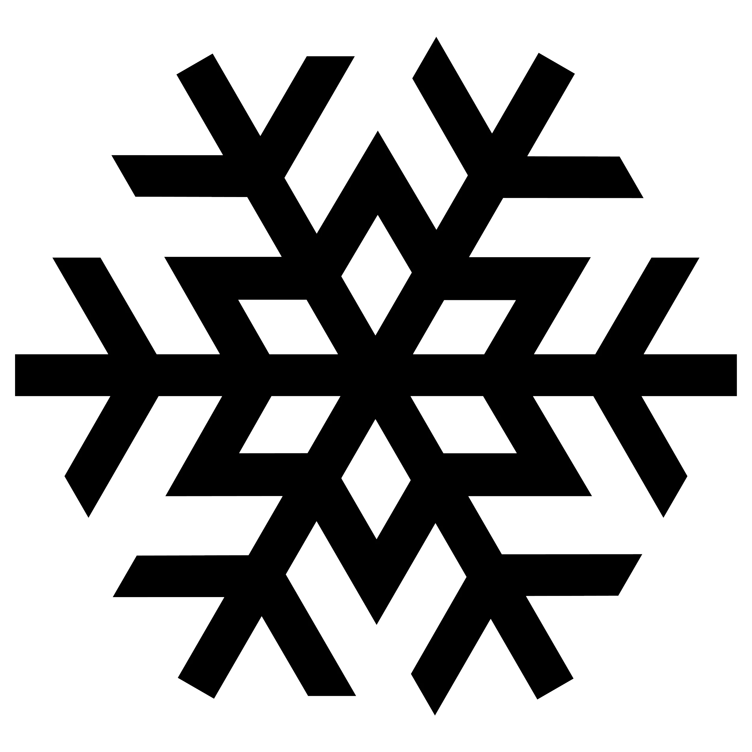Intricate Geometric Snowflake Clipart with Symmetrical Angular Design
