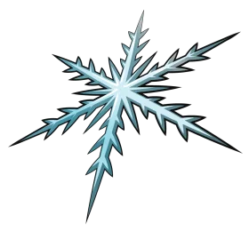 Intricate Ice Crystal Snowflake Clipart with Sharp Angular Design