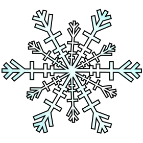 Intricate Winter Snowflake Geometric Symmetrical Design Clipart Illustration