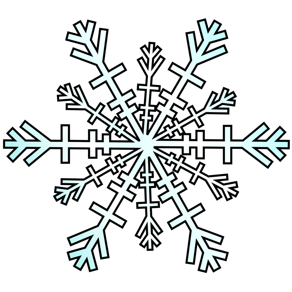 Intricate Winter Snowflake Geometric Symmetrical Design Clipart Illustration