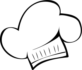 Minimalist Black and White Chef Hat Clipart - Simple Culinary Icon Design