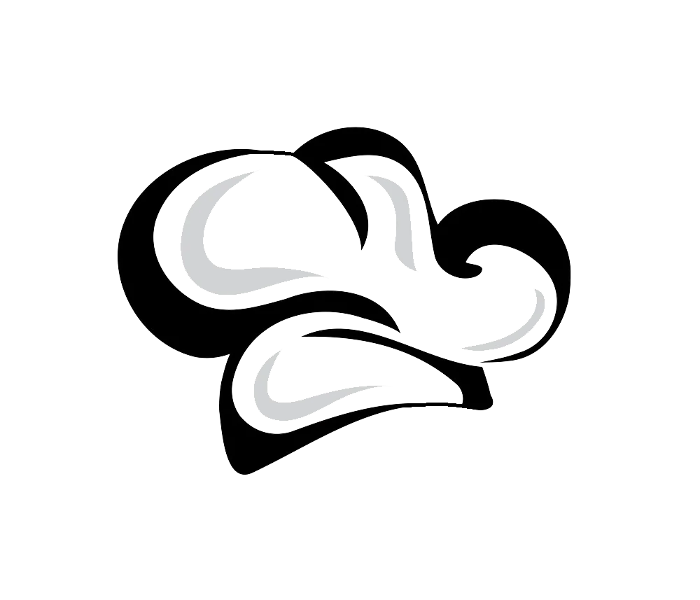 Minimalist Chef Hat Stylized Clipart with Smooth Curved Silhouette Design