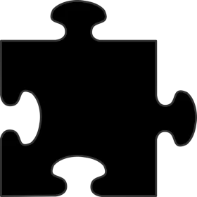 Monochrome Puzzle Piece Clipart Illustrating Connection and Problem-Solving Concept