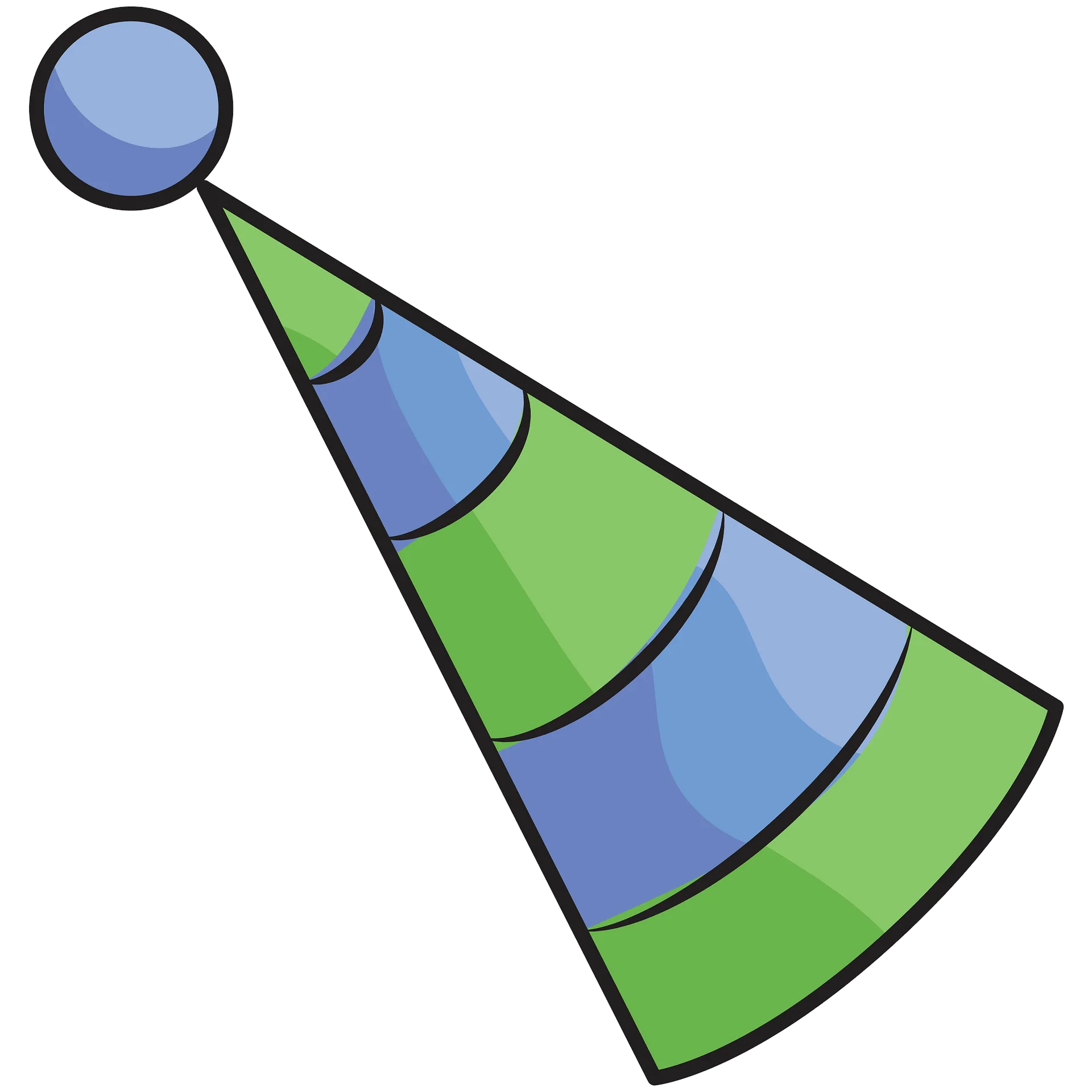 Playful Green and Blue Striped Birthday Party Celebration Clipart Design
