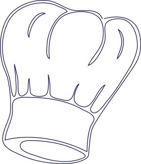 Professional Chef Hat Line Art Minimalist Culinary Clipart Design Element