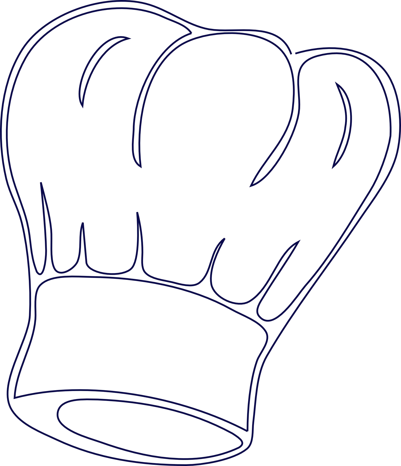 Professional Chef Hat Line Art Minimalist Culinary Clipart Design Element