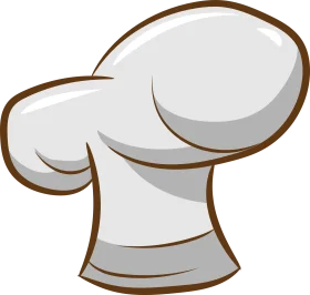 Professional Chef's Tall White Classic Culinary Clipart Illustration