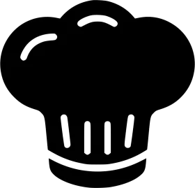 Professional Classic Chef Hat Silhouette Minimalist Clipart Design Icon