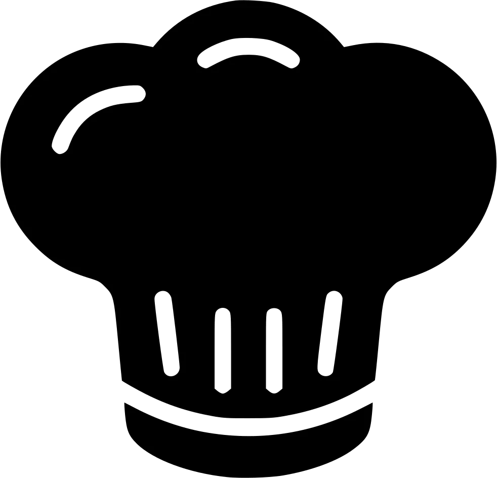 Professional Classic Chef Hat Silhouette Minimalist Clipart Design Icon