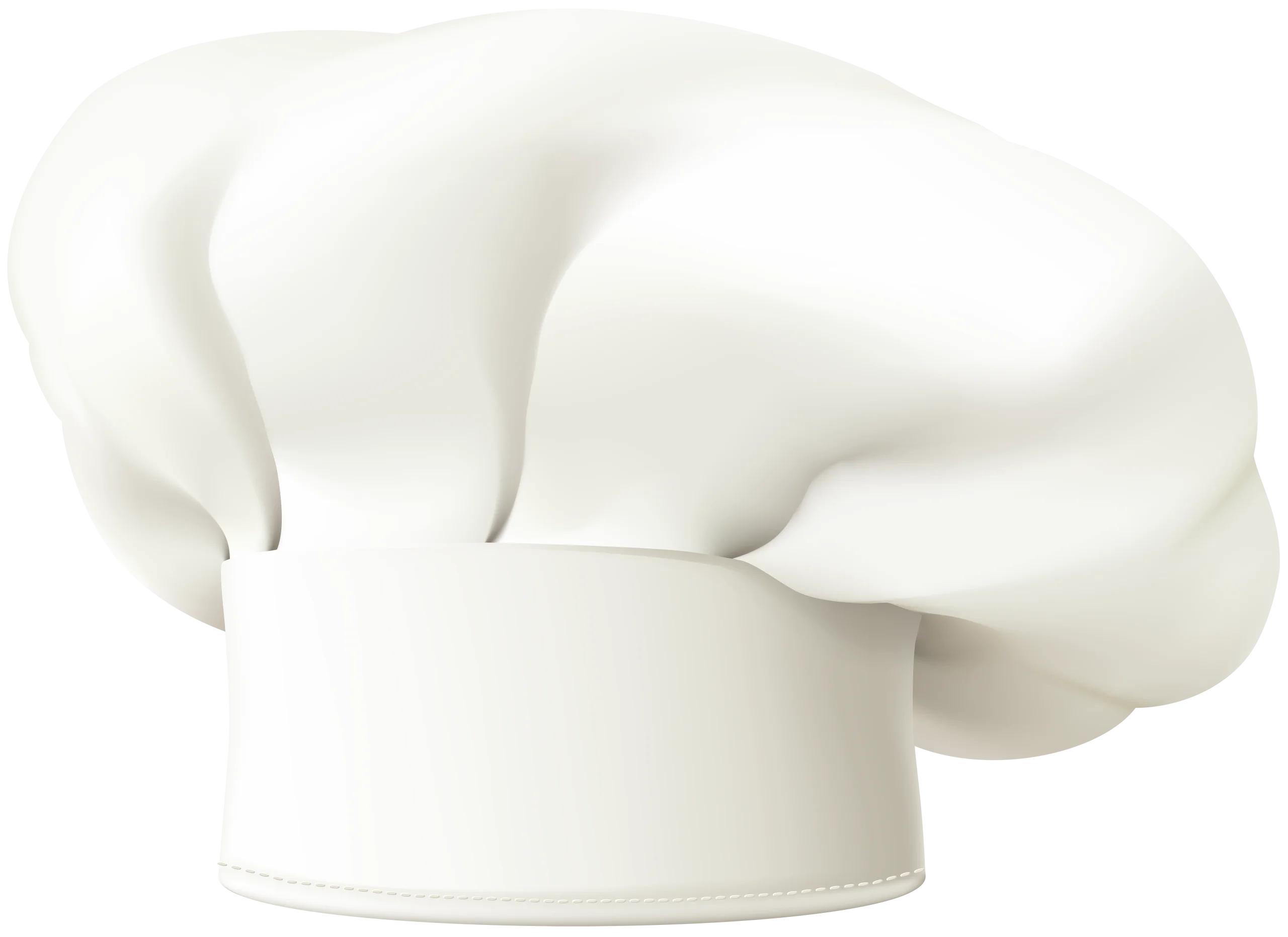 Professional White Chef Hat Clipart: Iconic Culinary Headwear Illustration
