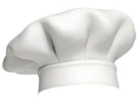 Professional White Classic Chef Hat Culinary Clipart Design Element