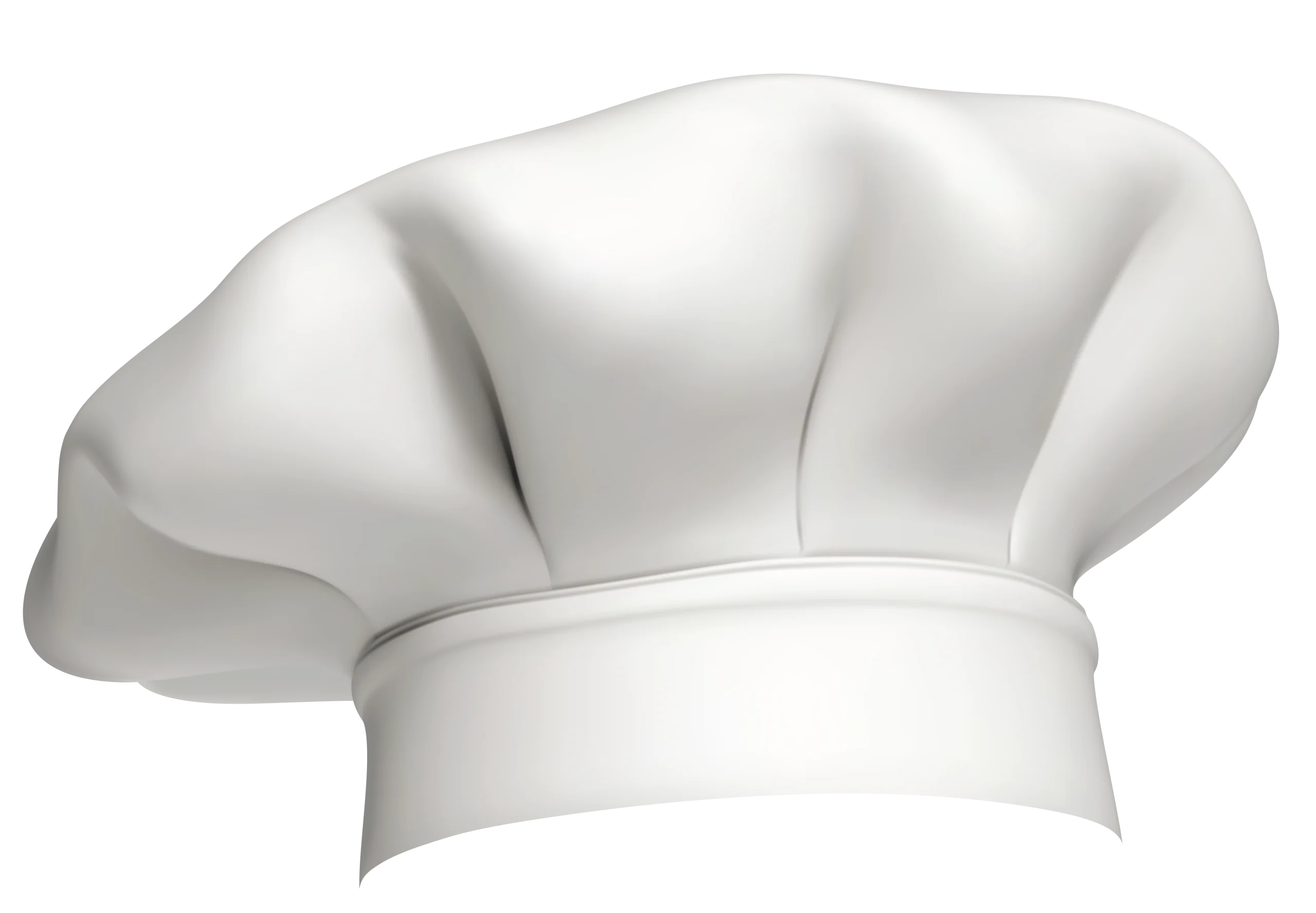 Professional White Classic Chef Hat Culinary Clipart Design Element
