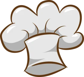 Professional White Classic Chef Hat Culinary Clipart Illustration Design