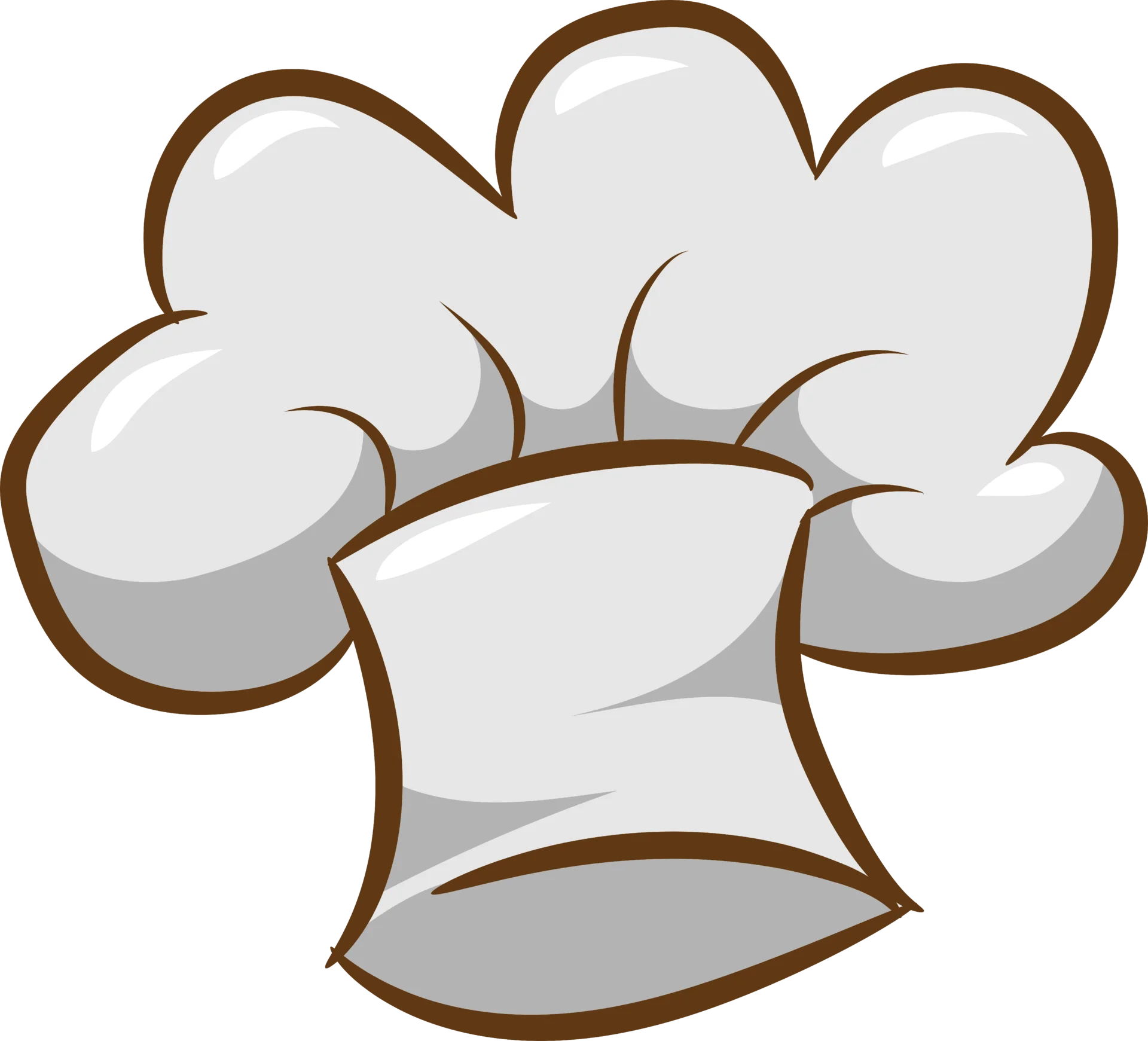 Professional White Classic Chef Hat Culinary Clipart Illustration Design