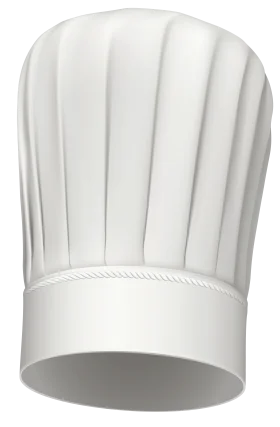 Professional White Traditional Chef Hat High-Resolution Clipart Illustration