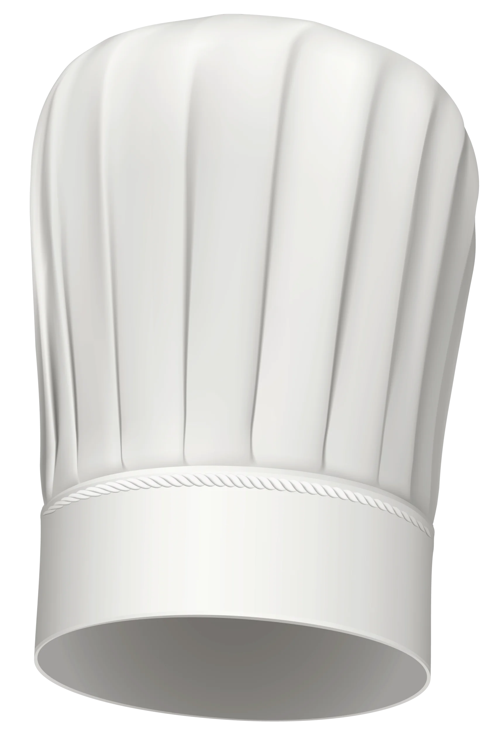 Professional White Traditional Chef Hat High-Resolution Clipart Illustration