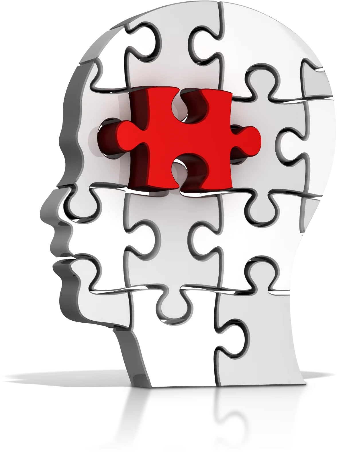 Puzzle Head Silhouette Clipart Representing Mental Health and Cognitive Understanding