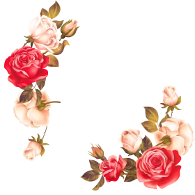 Romantic Watercolor Roses Floral Border Clipart Design Element