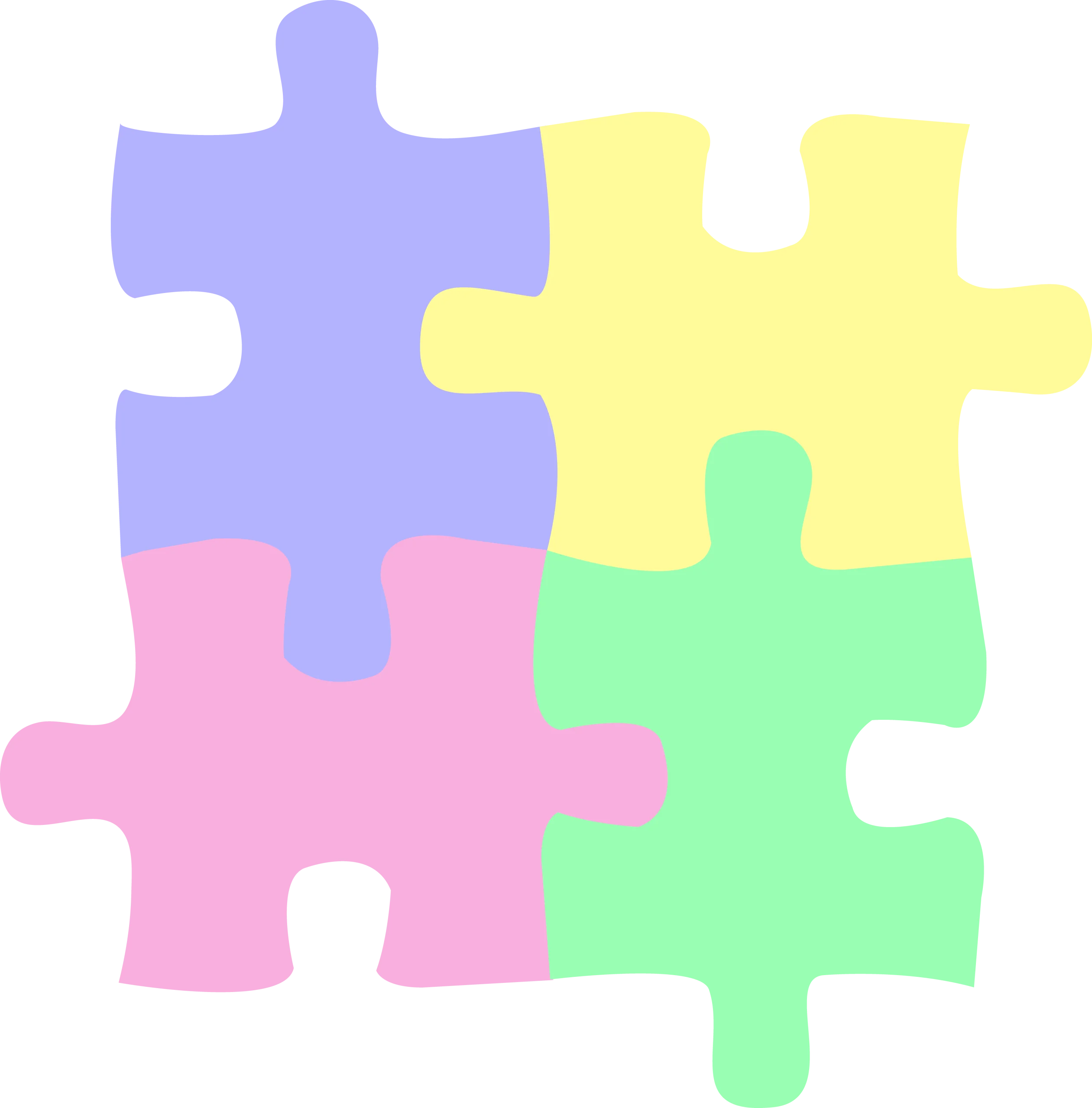 Soft-Hued Interlocking Puzzle Pieces Clipart Representing Collaborative Connection