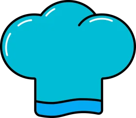 Whimsical Turquoise Chef Hat Clipart - Professional Kitchen Artistry Graphic