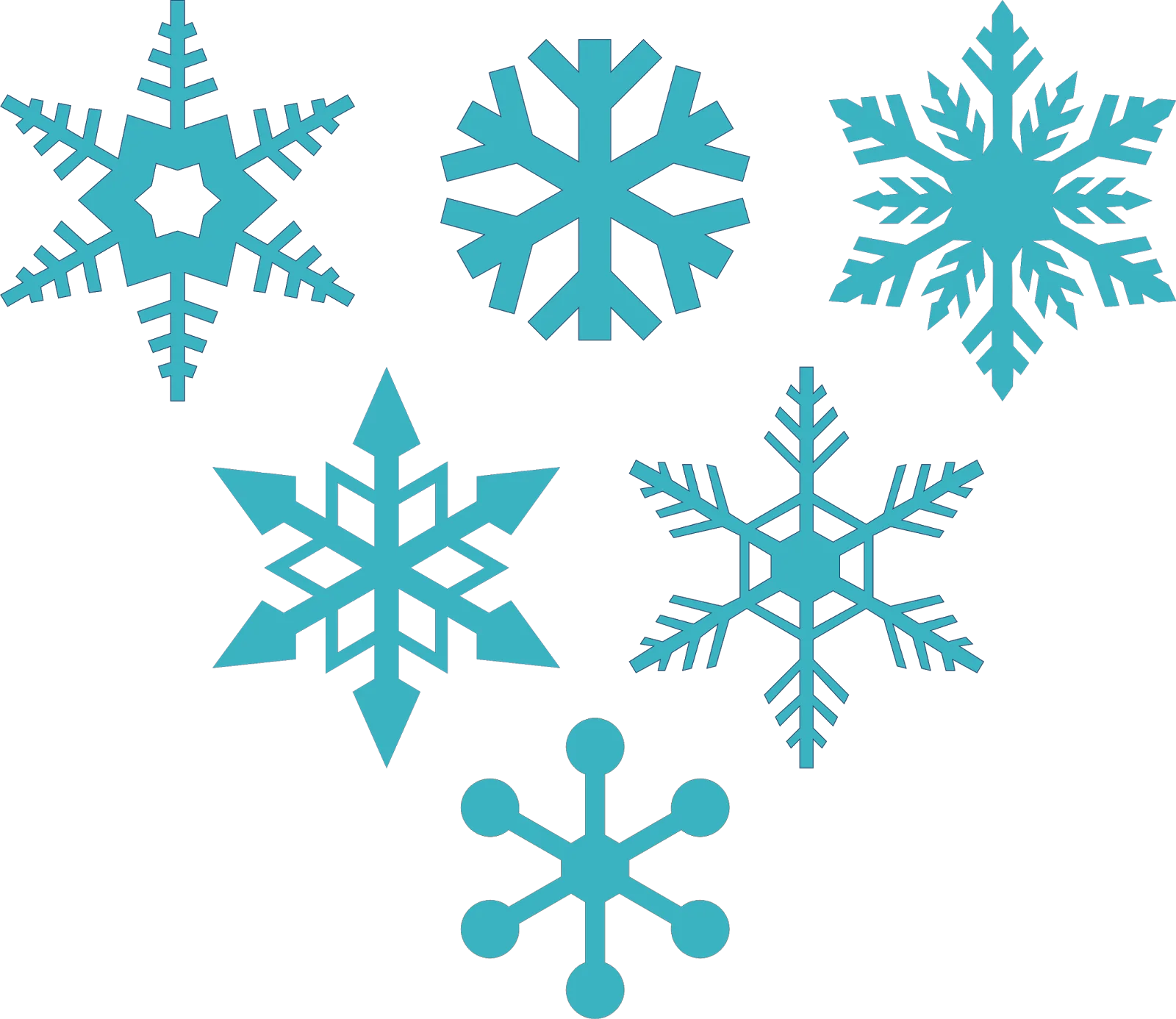 Winter Wonderland Snowflake Clipart - Frosty Geometric Crystal Designs