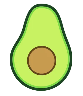 Fresh and Minimalist Avocado Half Clipart Design with Smooth Green Tones