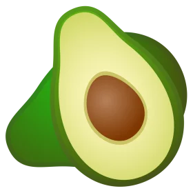 Fresh and Smooth Green Avocado Half Emoji Style Clipart Illustration Design