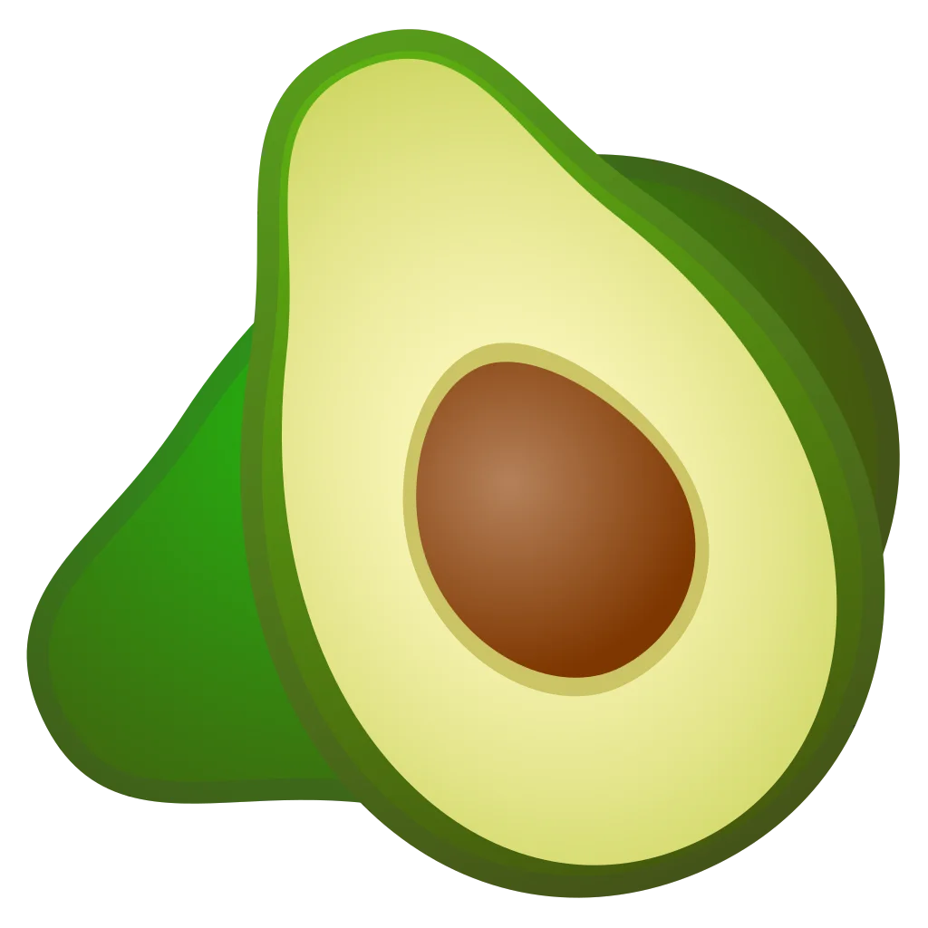Fresh and Smooth Green Avocado Half Emoji Style Clipart Illustration Design