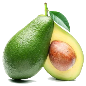 Fresh Green Avocado Halves Realistic Smooth Clipart Illustration