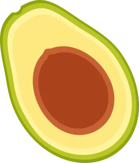 Fresh Half Avocado Clipart Illustration with Soft Pastel Color Palette