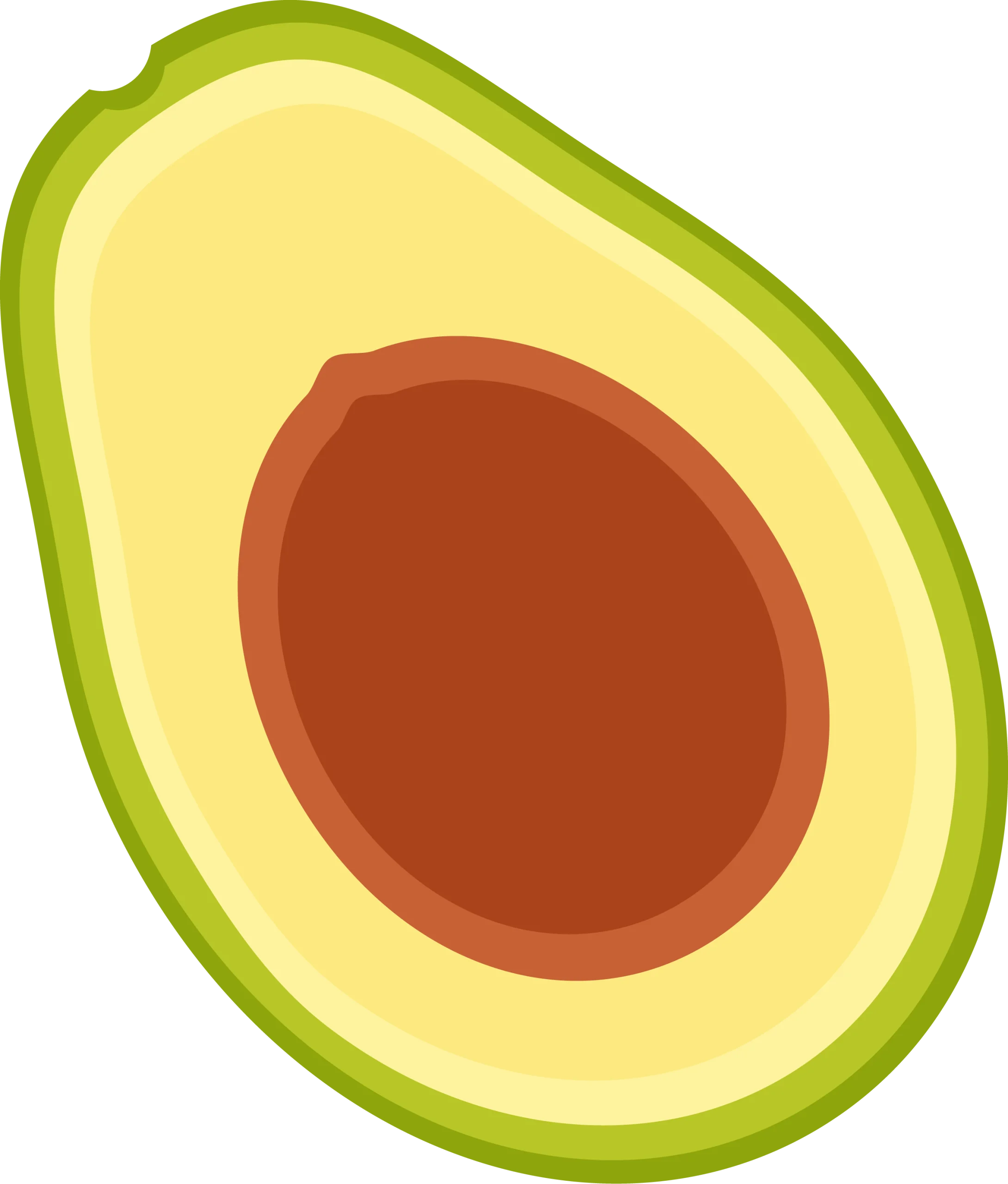 Fresh Half Avocado Clipart Illustration with Soft Pastel Color Palette