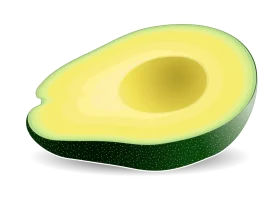 Fresh Halved Avocado Clipart: A Smooth, Creamy Illustration of Nutritious Green Fruit