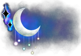 Ethereal Moonlit Symphony: Enchanting Celestial Moon Clipart with Starry Embellishments