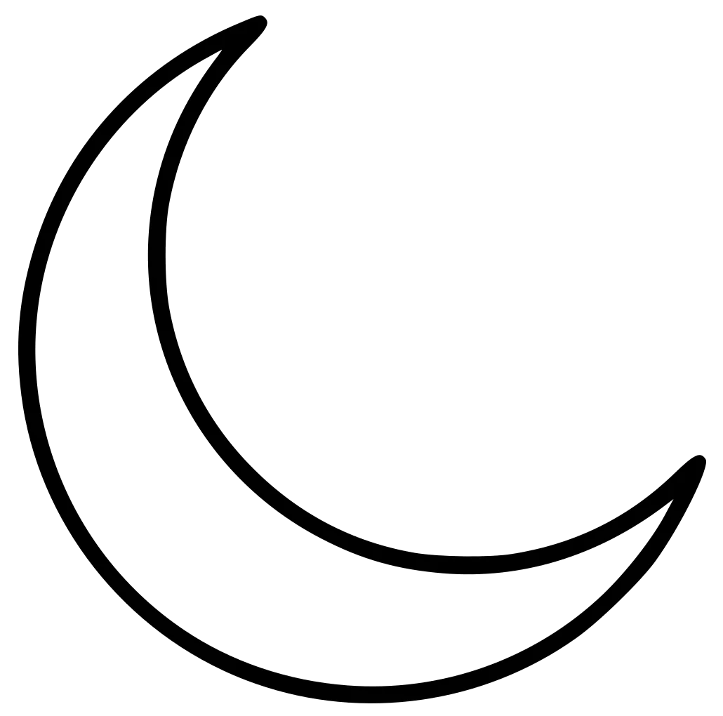 Minimalist Crescent Moon Silhouette Clipart Design for Digital Projects