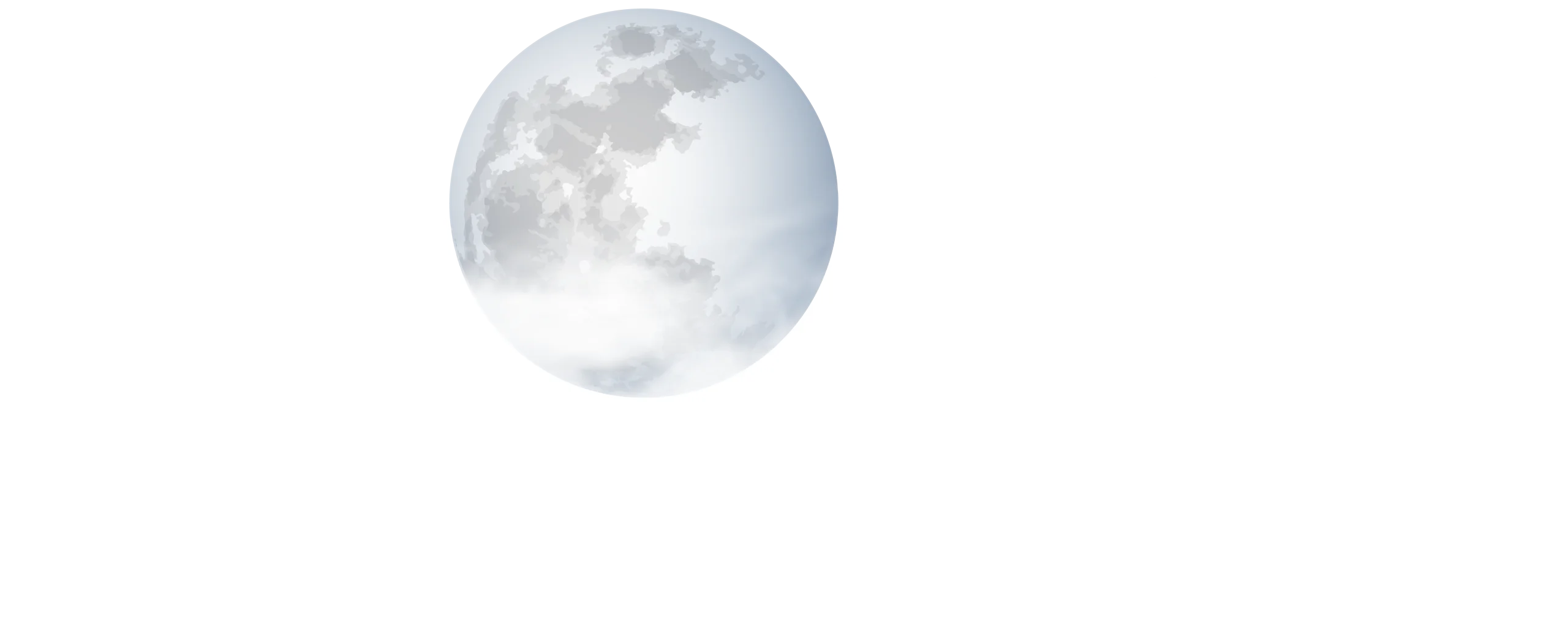 Serene Full Moon Lunar Surface Detailed Grayscale Clipart Illustration