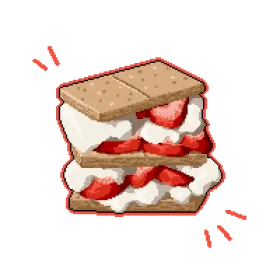 Delectable Pixel Art S'mores Clipart: Toasty Graham Cracker Dessert Delight