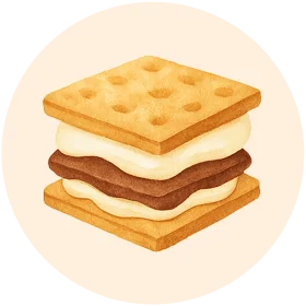 Delightful S'mores Clipart: A Layered Marshmallow Chocolate Graham Cracker Treat
