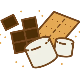 Delightful S'mores Ingredients Clipart: Chocolate, Marshmallows, and Graham Crackers