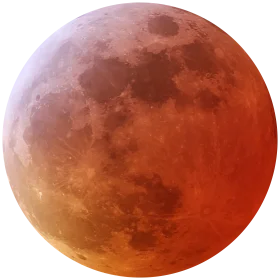 Ethereal Blood Moon Lunar Eclipse Celestial Clipart Illustration