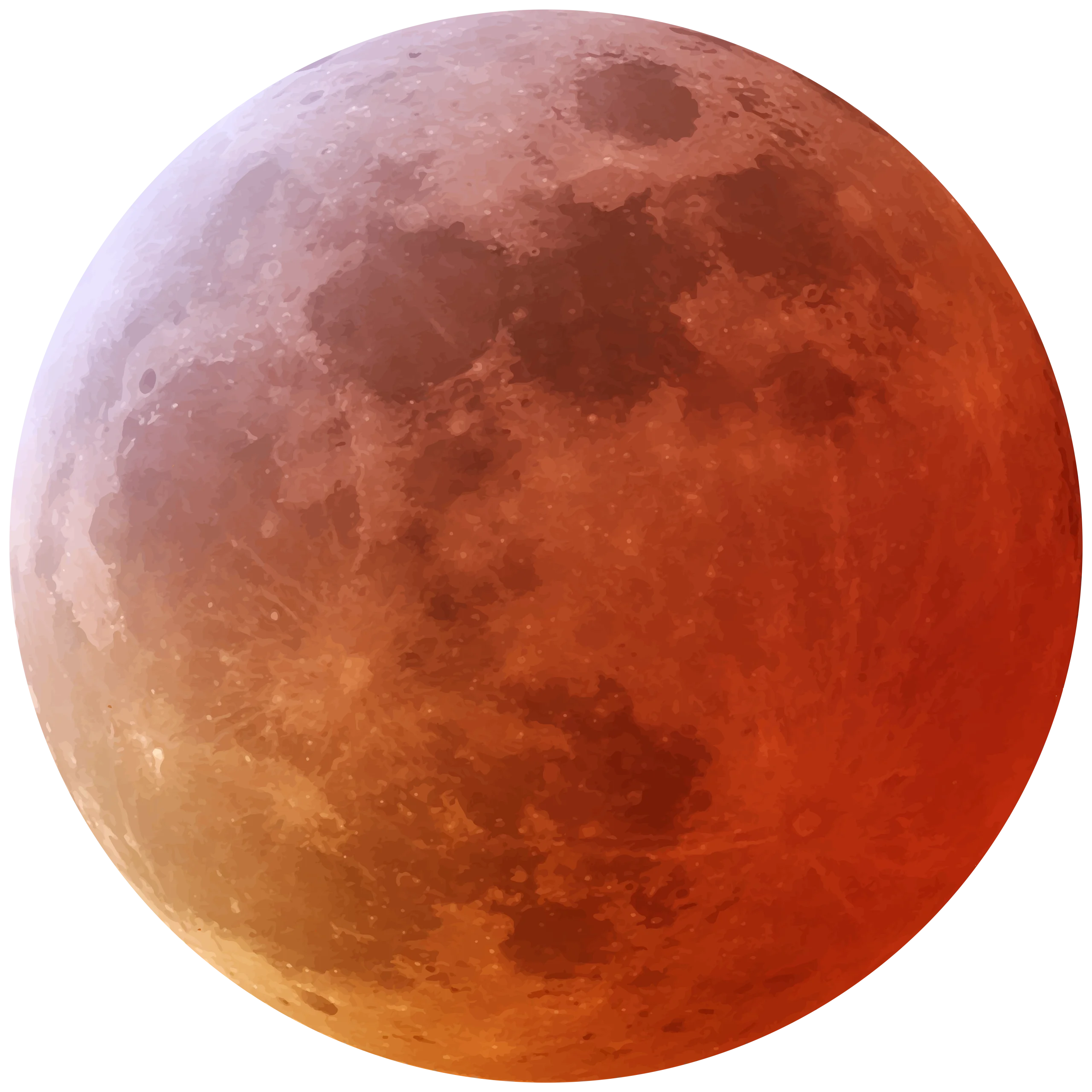 Ethereal Blood Moon Lunar Eclipse Celestial Clipart Illustration