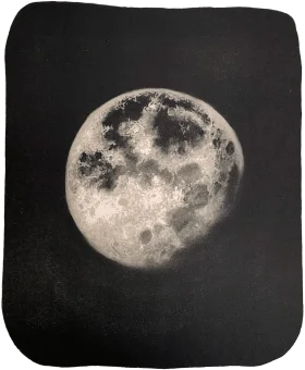 Ethereal Lunar Landscape: Monochromatic Moon Clipart Capturing Celestial Mystique