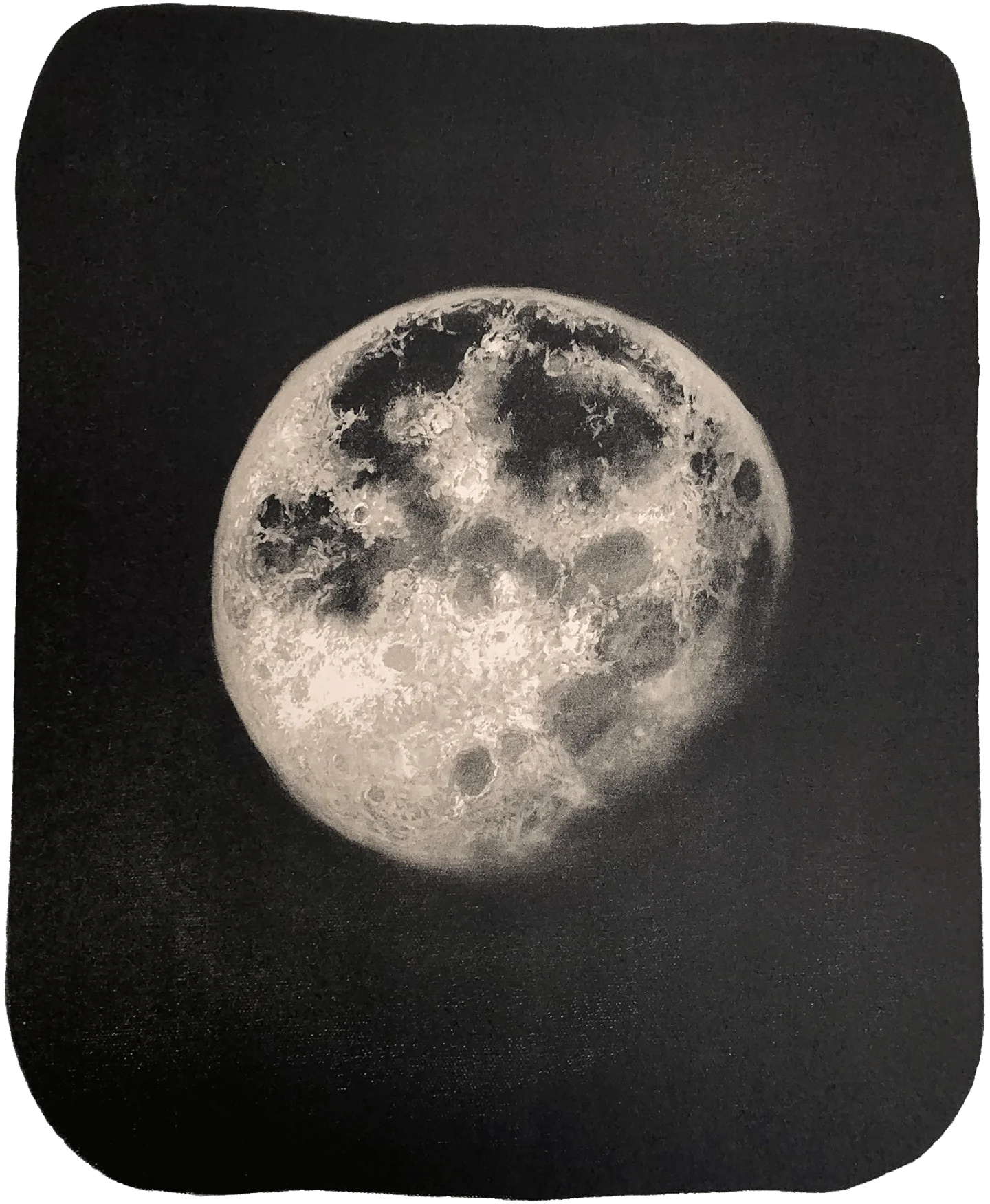Ethereal Lunar Landscape: Monochromatic Moon Clipart Capturing Celestial Mystique