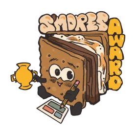 Adorable S'mores Character Clipart - Kawaii Dessert Mascot with Cartoon Eyes