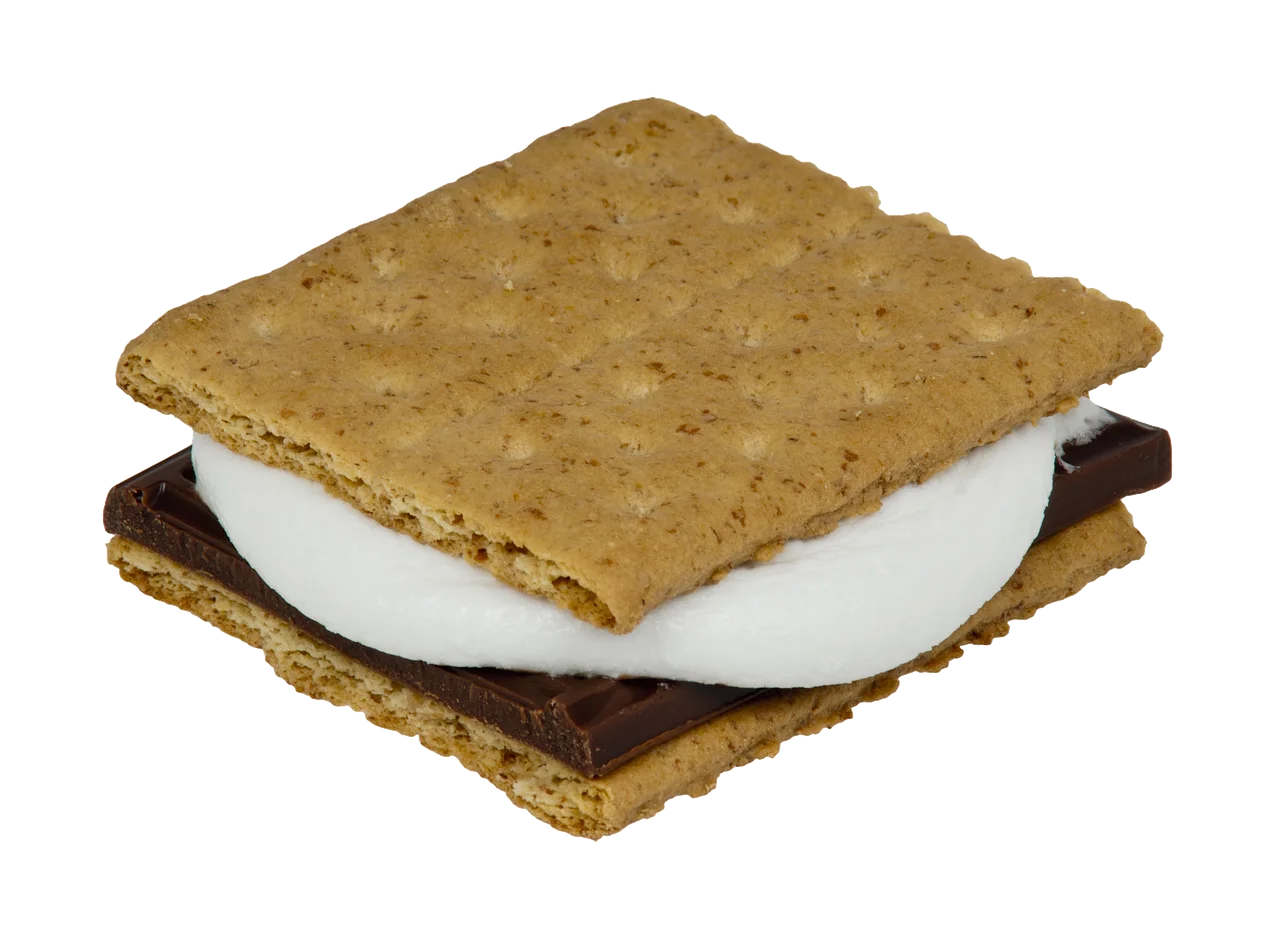 Classic Campfire Delight Smores Clipart: Golden Graham Cracker Sandwich