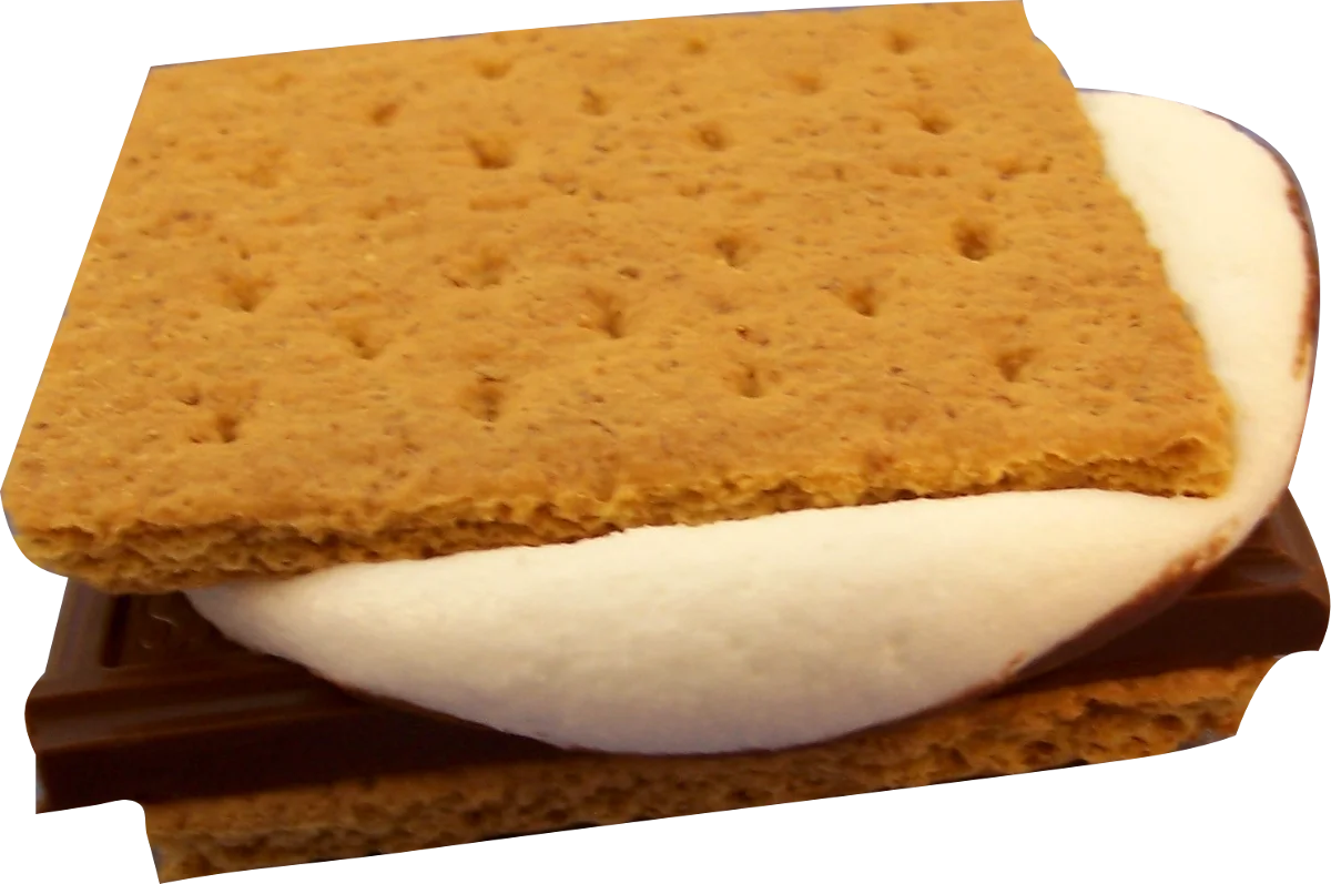 Classic Campfire Treat Clipart: Golden Graham Cracker S'mores Delight